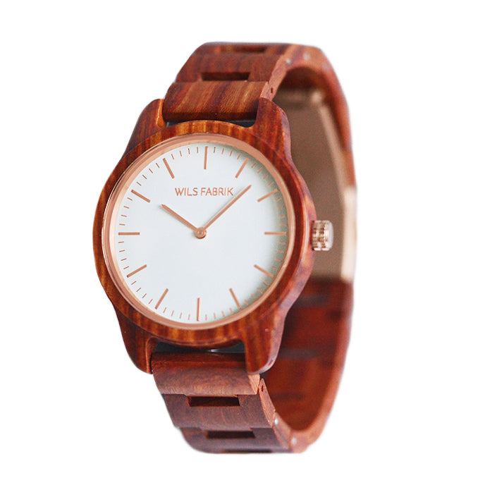 Extrovert - Red sandal wood minimal wood watch Designed in Germany ...