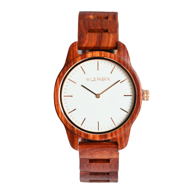 Extrovert - Red sandal wood minimal wood watch Designed in Germany ...